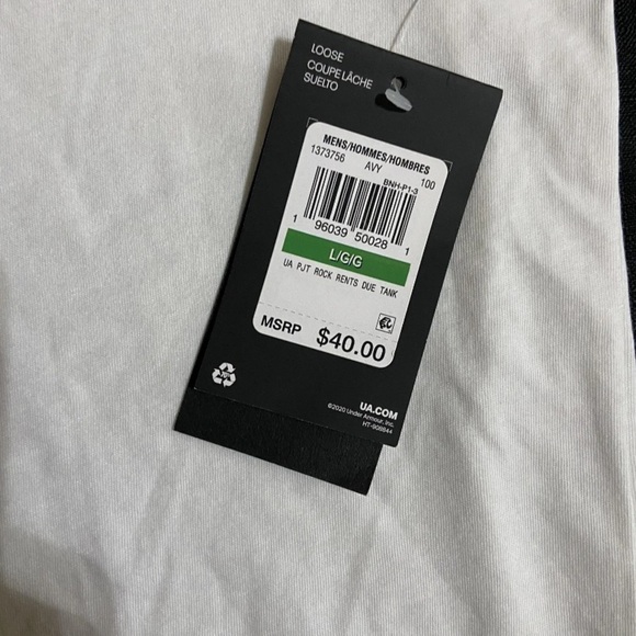 Under Armour Men's Large Project Rock Rents Due Tank Top Shirt White - Picture 5 of 5